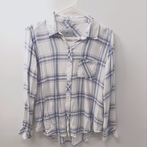 Rails Revolve Hunter white blush patriot plaid button down shirt medium - Picture 2 of 10
